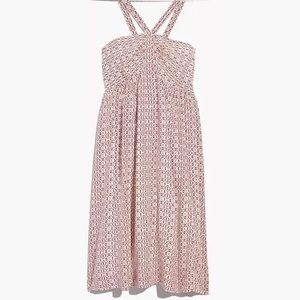 Madewell Silk Convertible Halter Dress Echo Grid